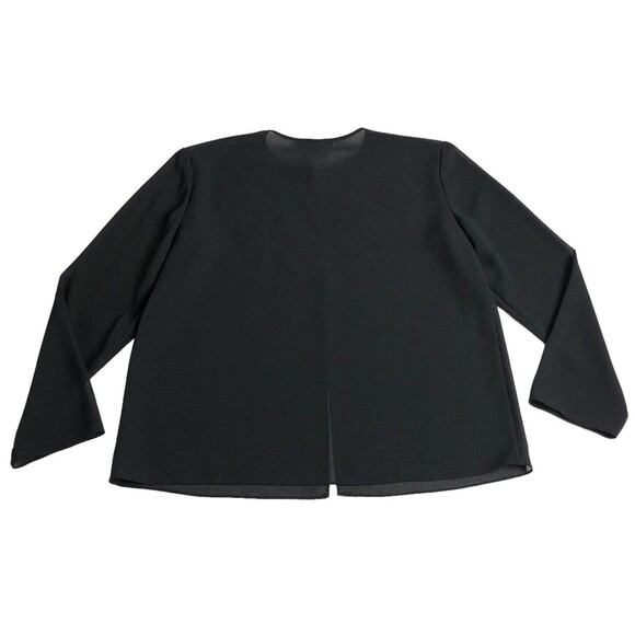 Adrianna Papell Evening Essentials Cardigan Womens Large Black Sheer Beaded Top - Picture 10 of 16